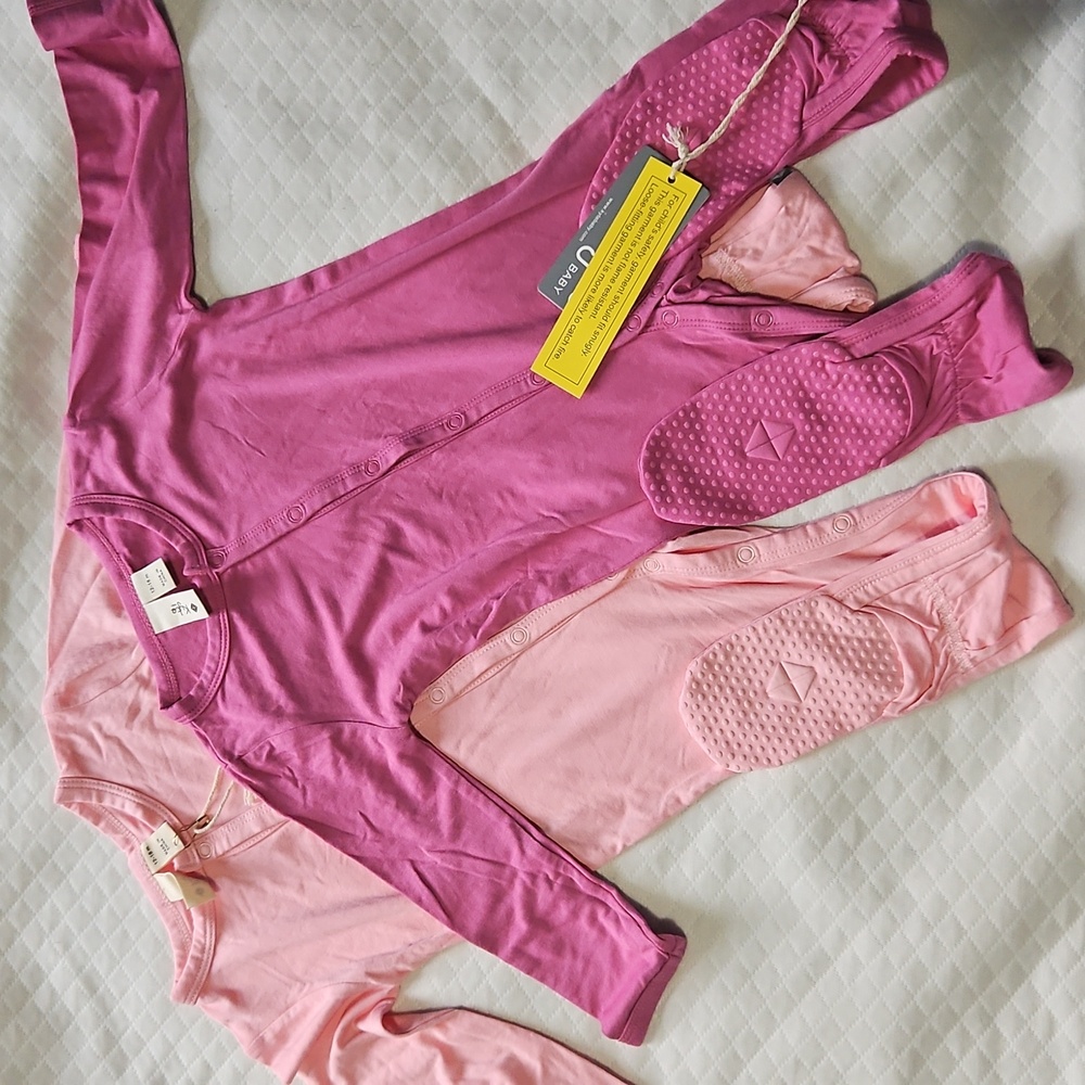 Kyte 12-18 footie bundle petal and sangria nwt